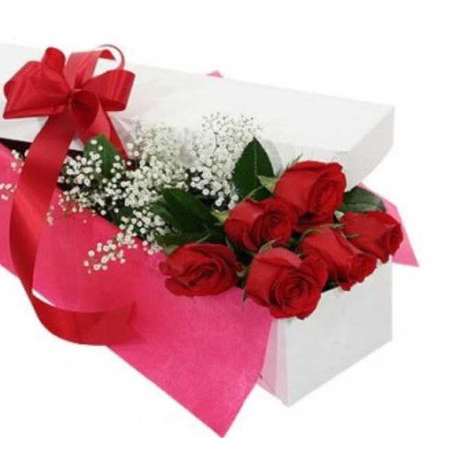 6 Roses Boxed